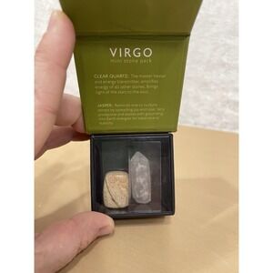Virgo Mini Stone Pack Clear Quartz & Jasper Zodiac Crystal Set Shoppe Geo